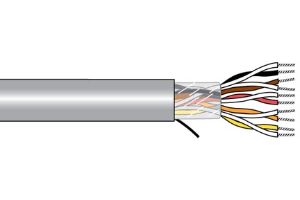 Alpha Wire 5263C SL001 | Xtra-Guard-Performance-Cable, 3 Pair, 24 AWG, Unshielded, 300 V, PVC Jacket, SR-PVC Insulation, 0.224 Jacket Diameter, 0.032 Jacket Thickness, 7/32 Stranding