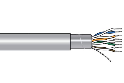 Alpha Wire 6084C SL001 | Communication-Control-Industrial-Cable, 4 Pair, 24 AWG, Foil, 300 V, PVC Jacket, HDPE Insulation, 0.254 Jacket Diameter, 0.035 Jacket Thickness, 7/32 Stranding