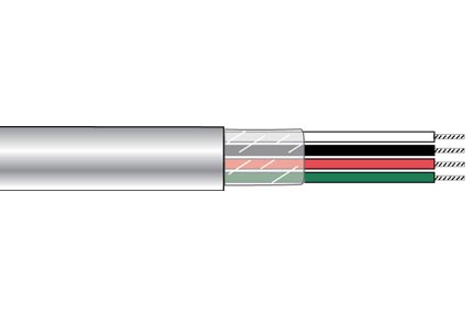 Alpha Wire 6652 WH001 | Communication-Control-Industrial-Cable, 2 Conductor, 18 AWG, Unshielded, PVC Jacket, IRRPVC Insulation, 0.203 Jacket Diameter, 0.032 Jacket Thickness, 7/26 Stranding