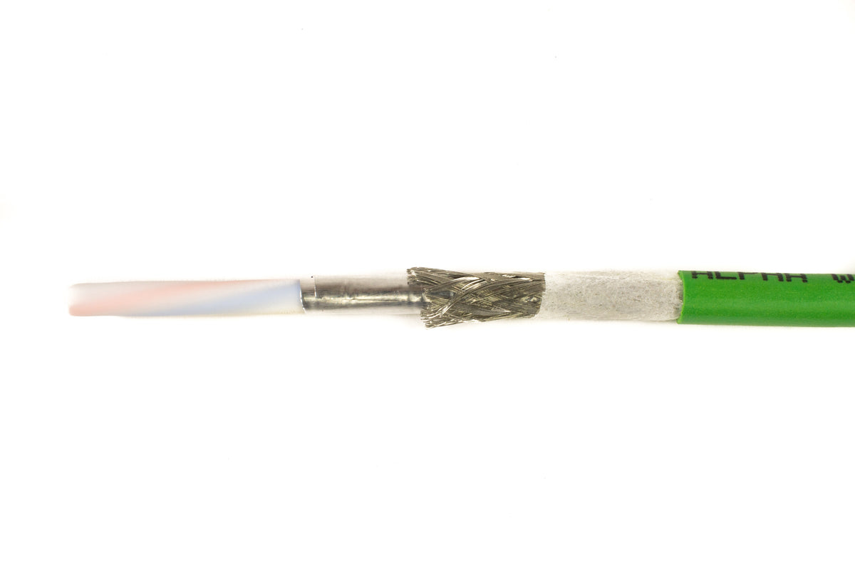 Alpha Wire 74001 GR002 | 4 Conductor Multi-Conductor Cable Green 22 AWG Foil, Braid 50.00' (15.24m)