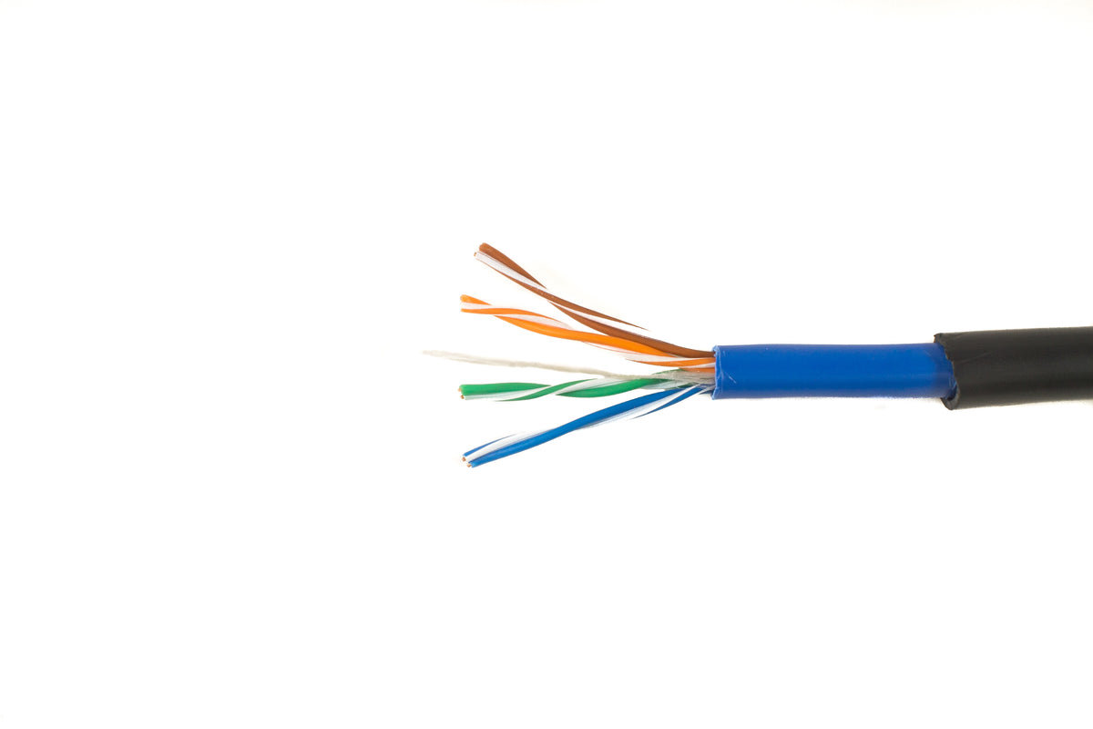Alpha Wire 74008 BK002 | 8 (4 Pair Twisted) Conductor Multi-Pair, Cat5e Cable Black 24 AWG - 500.0' (152.4m)