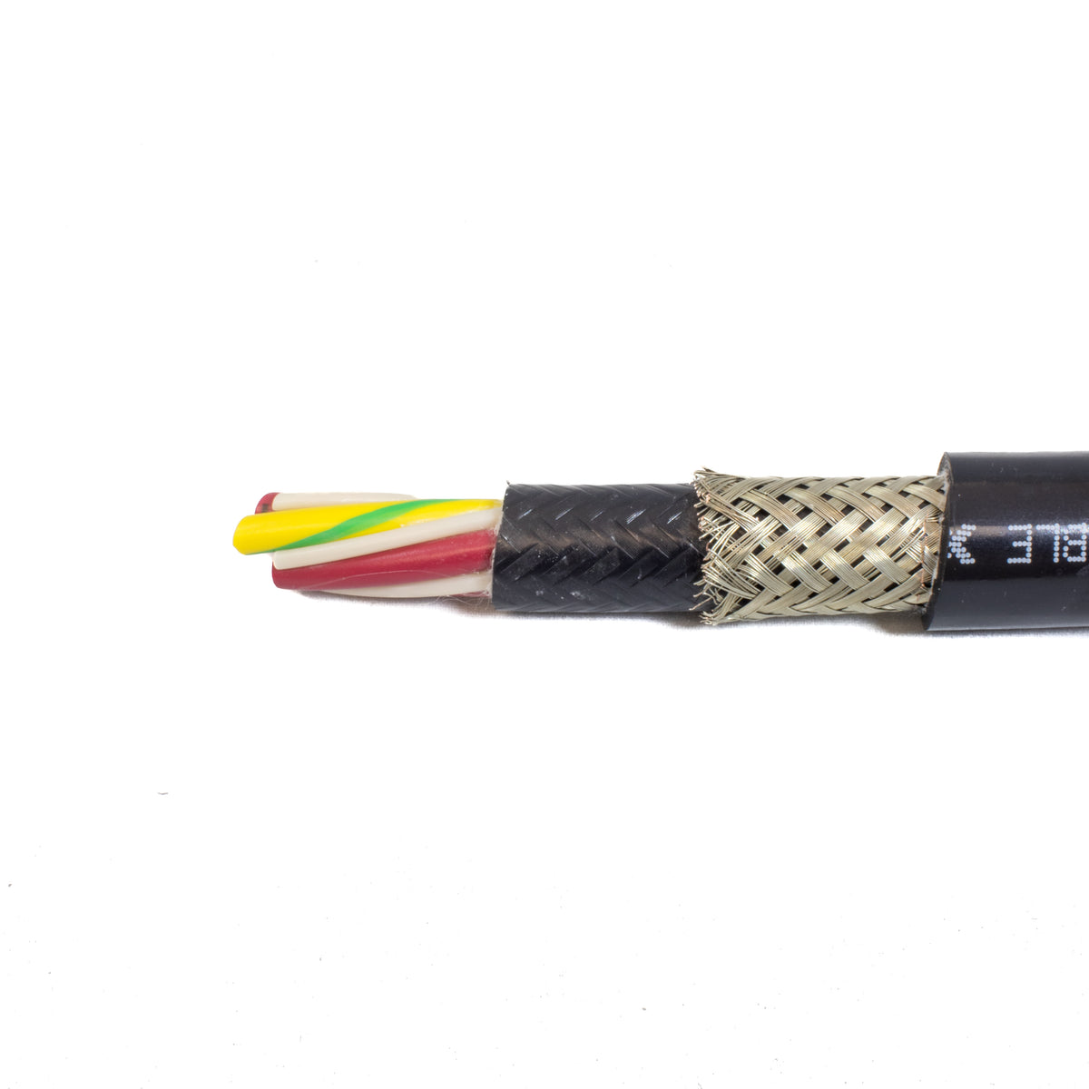 Alpha Wire 85245CY BK001 | 5 Conductor Multi-Conductor Cable Black 24 AWG Braid 1000.0' (304.8m)