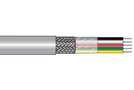 Alpha Wire M1140 SL001 | Manhattan-Electrical-Cables, Audio Video, 20 Conductor, 20 AWG, Braid, PVC Jacket, PE Insulation, 0.458 Jacket Diameter, 0.035 Jacket Thickness, 26/34 Stranding