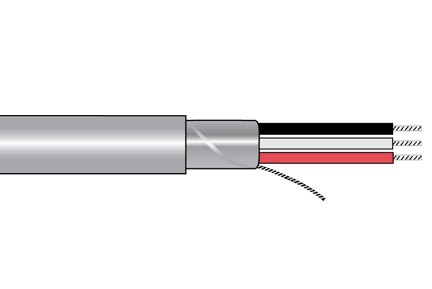 Alpha Wire M13232 SL001 | Communication & Control Cable, 20AWG, 2 Conductor, (7/28) Stranding, Foil, PVC, 100 FT, Slate