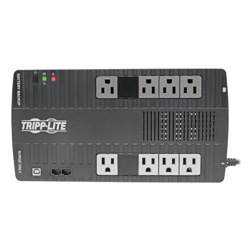 Tripp-Lite AVR650UM | 650VA 325W Line-Interactive UPS - 8 NEMA 5-15R Outlets, AVR, 120V, 50/60 Hz, USB, Desktop/Wall Mount