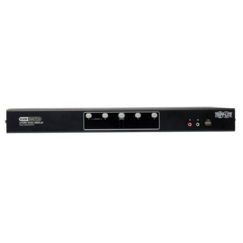 Tripp-Lite B004-2DUA4-K | 4-Port Dual Monitor DVI KVM Switch with Audio and USB 2.0 Hub, Cables included