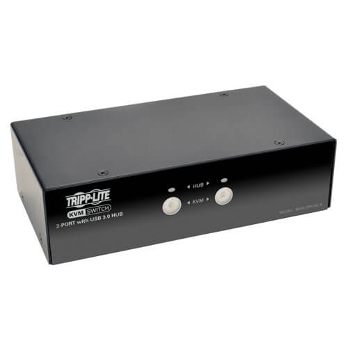 Tripp-Lite B004-DPUA2-K | 2-Port DisplayPort KVM Switch with Audio, Cables and USB 3.0 SuperSpeed Hub