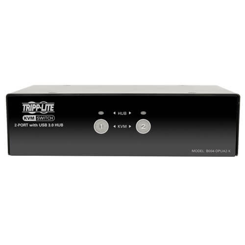 Tripp-Lite B004-DPUA2-K | 2-Port DisplayPort KVM Switch with Audio, Cables and USB 3.0 SuperSpeed Hub