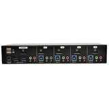 Tripp-Lite B004-DPUA4-K | 4-Port DisplayPort KVM Switch with Audio, Cables and USB 3.0 SuperSpeed Hub