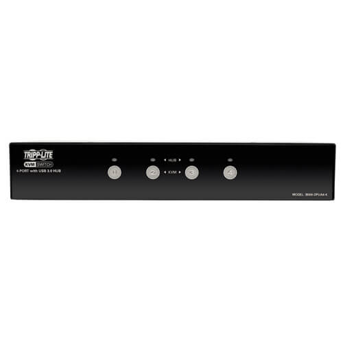 Tripp-Lite B004-DPUA4-K | 4-Port DisplayPort KVM Switch with Audio, Cables and USB 3.0 SuperSpeed Hub