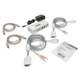 Tripp-Lite B004-DUA2-K-R | 2-Port DVI/USB KVM Switch with Audio and Cables