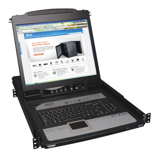 Tripp-Lite B020-U08-19-IP | NetDirector 8-Port 1U Rack-Mount Console KVM Switch with 19-in. LCD and IP Remote Access