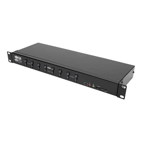 Tripp-Lite B024-DUA8-SL | 8-Port DVI/USB KVM Switch with Audio and USB 2.0 Peripheral Sharing, 1U Rack-Mount, Single-Link, 1920 x 1200 (1080p)