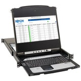 Tripp-Lite B030-DP08-17D | 8-Port NetDirector DisplayPort KVM Switch Console with 17 in. LCD, Dual Rail, 1U Rack-Mount