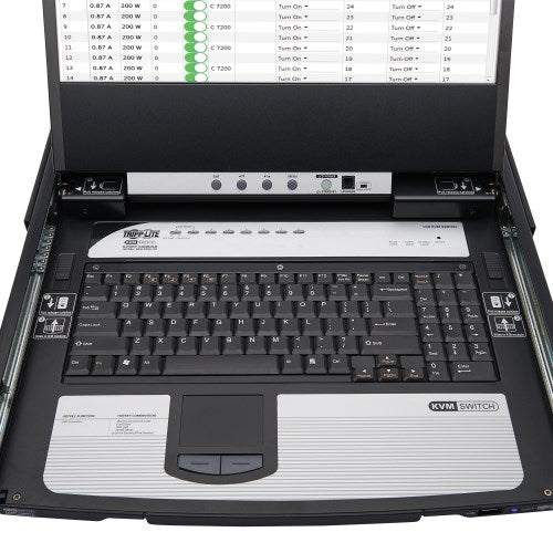 Tripp-Lite B030-DP08-17D | 8-Port NetDirector DisplayPort KVM Switch Console with 17 in. LCD, Dual Rail, 1U Rack-Mount