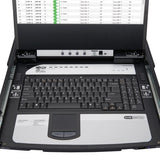 Tripp-Lite B030-DP08-17D | 8-Port NetDirector DisplayPort KVM Switch Console with 17 in. LCD, Dual Rail, 1U Rack-Mount