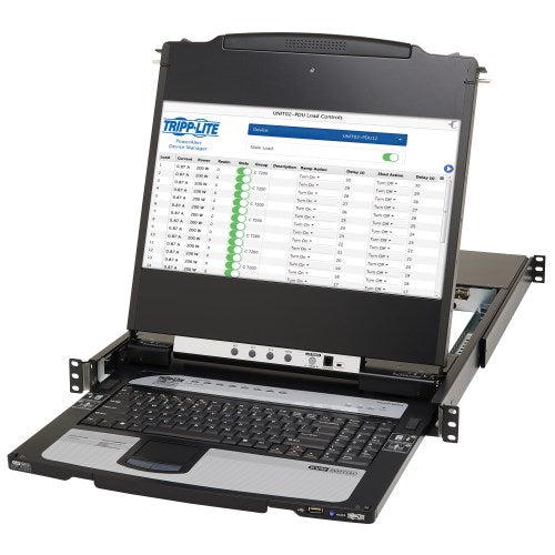 Tripp-Lite B030-DP08-17D | 8-Port NetDirector DisplayPort KVM Switch Console with 17 in. LCD, Dual Rail, 1U Rack-Mount
