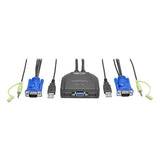Tripp-Lite B032-VUA2 | 2-Port USB/VGA Cable KVM Switch with Audio, Cables and USB Peripheral Sharing