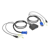 Tripp-Lite B032-VUA2 | 2-Port USB/VGA Cable KVM Switch with Audio, Cables and USB Peripheral Sharing