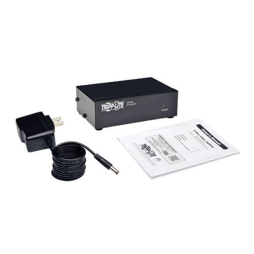 Tripp-Lite B114-002-R | 2-Port VGA/SVGA Video Splitter with Signal Booster, High Resolution Video, 350MHz, (HD15 M/2xF)