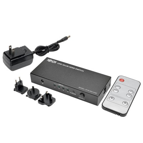 Tripp-Lite B119-004-UHD | 4-Port HDMI Switch with Remote Control - 4K 60 Hz, UHD, 4:4:4, HDR, 3D