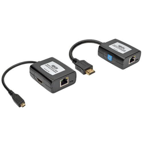 Tripp-Lite B126-1A1-U-MCRO | Micro-HDMI to HDMI over Cat5/Cat6 Active Extender Kit, 1080p 60 Hz, USB Powered, Up to 125 ft. (38 m), TAA