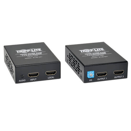 Tripp-Lite B126-2A1 | 1 x 2 HDMI over Cat5/6 Extender Kit, Box-Style Transmitter/Receiver for Video/Audio, Up to 150 ft. (45 m), TAA