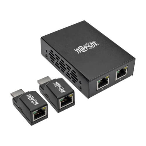 Tripp-Lite B126-2P2M-POC | 2-Port HDMI over Cat5/6 Extender Kit, Box-Style Transmitter, 2 Mini Receivers, PoC, Up to 100 ft. (30 m), TAA