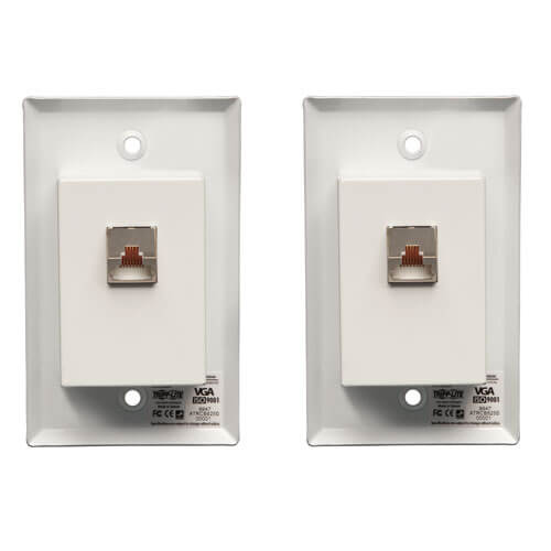 Tripp-Lite B130-101A-WP-2 | VGA over Cat5/6 Extender Kit, Wall Plate Transmitter/Receiver for Video/Audio, Up to 1000 ft. (305 m), TAA