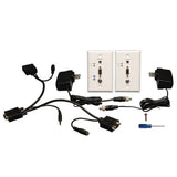 Tripp-Lite B130-101A-WP-2 | VGA over Cat5/6 Extender Kit, Wall Plate Transmitter/Receiver for Video/Audio, Up to 1000 ft. (305 m), TAA
