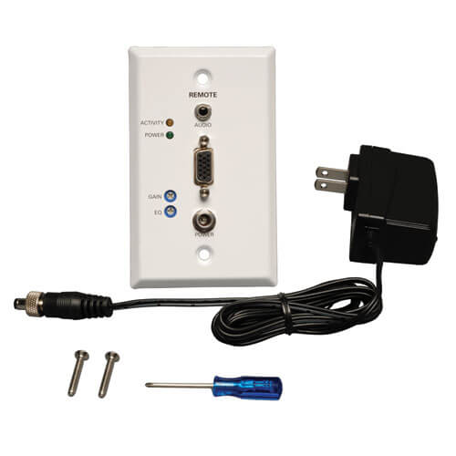 Tripp-Lite B132-100A-WP-1 | VGA over Cat5/6 Extender, Wall Plate Receiver for Video/Audio, Up to 1000 ft. (305 m), TAA