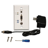 Tripp-Lite B132-100A-WP-1 | VGA over Cat5/6 Extender, Wall Plate Receiver for Video/Audio, Up to 1000 ft. (305 m), TAA