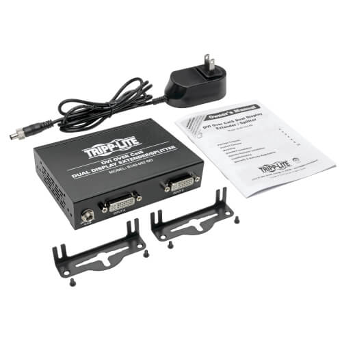 Tripp-Lite B140-002-DD | 2-Port DVI over Cat5/6 Splitter/Extender, Box-Style Transmitter for Video, Dual-Display DVI-D, 200 ft. (60 m), TAA