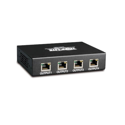Tripp-Lite B140-004 | 4-Port DVI over Cat5/6 Splitter/Extender, Box-Style Transmitter for Video, DVI-D Single Link, 200 ft. (60 m), TAA