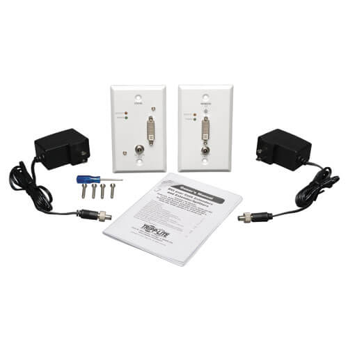 Tripp-Lite B140-1A1-WP | DVI over Cat5/Cat6 Active Extender Kit, Wallplate Transmitter and Receiver, 1920x1080 60 Hz, Up to 200 ft. (60 m), TAA