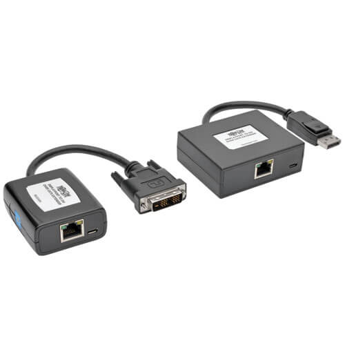 Tripp-Lite B150-1A1-DVI | DisplayPort to DVI over Cat5/6 Active Extender Kit, Pigtail Transmitter/Receiver for Video/Audio, 125 ft. (38 m)