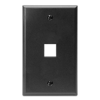 Leviton 41080-1EP | Single-Gang QuickPort Wallplate, 1-Port, Black