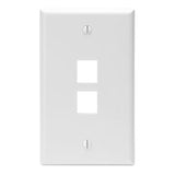 Leviton Manufacturing Co 41080-2TP | Single-Gang QUICKPORT Wallplate, 2-Port, Light Almond