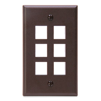 Leviton 41080-4WP | Single-Gang QuickPort Wallplate, 4-Port, White