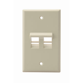 Leviton 41080-6TP | Single-Gang QuickPort Wallplate, 6-Port, Light Almond