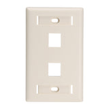Leviton Manufacturing Co 42080-2IP | Dual-Gang QUICKPORT Wallplate with ID Windows, 2-Port, Ivory