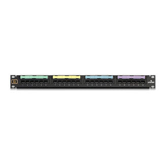 Leviton 49012-J24 | Voice Grade Patch Panel, 24-port, 1RU, 8P2C Jacks, 25-pair connector