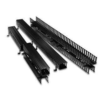 Leviton 4980L-VFO | Vertical Front Only Cable Management, 5" Channel x 80" Long. Black Snap-On Cover