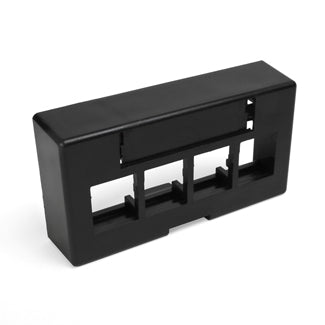 Leviton 49910-EI4 | QuickPort Modular Furniture Ext. Depth Faceplate, 4-Port, Ivory (includes 1 blank insert)