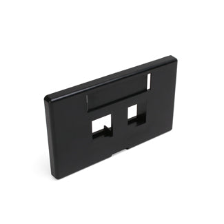 Leviton 49910-HE2 | QuickPort Modular Furniture Faceplate, 2-Port, Black (Herman Miller)