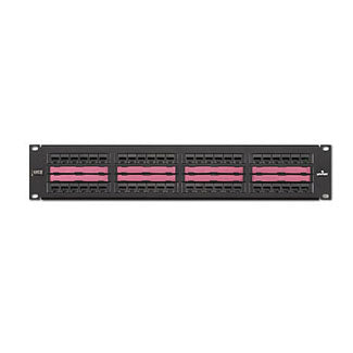 Leviton 69586-L24 | Cat 6 Flat 110-Style Patch Panel, 24-Port, 1RU, Magnifying Lens Label Holder
