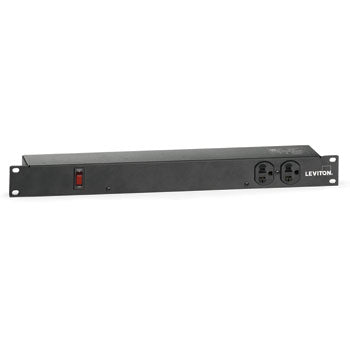 Leviton 4520-10L | Non-metered Basic PDU, horizontal, black, 120V, 20A, 10 foot cord length