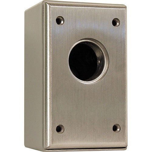 Camden Door Controls CM-1000 | Surface Mount Key Switch, Aluminum Faceplate, SPST Momentary, N/O, Brushed Aluminum