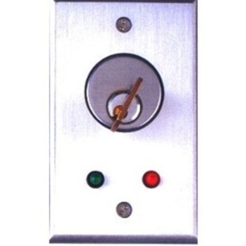 Camden Door Controls CM-1150 | Flush Mount Key Switch, Single Gang, 2 SPDT Momentary, Brushed Aluminum