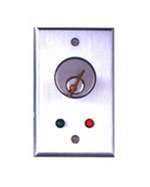 Camden Door Controls CM-1190-7112 | Flush Mount Key Switch, Aluminum Single Gang Faceplate, DPDT Maintained, Green 12V LED, Brushed Aluminum